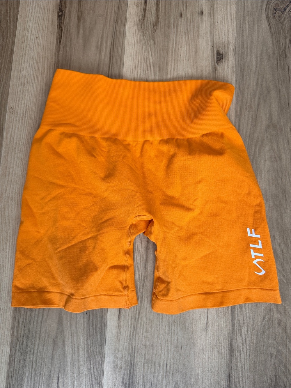 STLF High-Waist Orange Bike Shorts for Women